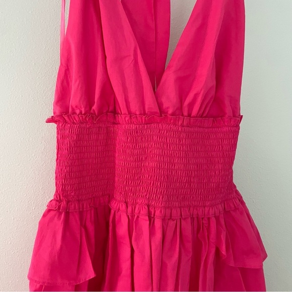B Darlin Juniors Cotton Halter Smocked-Waist Tiered Dress pink 11/12 NWT - Picture 7 of 15